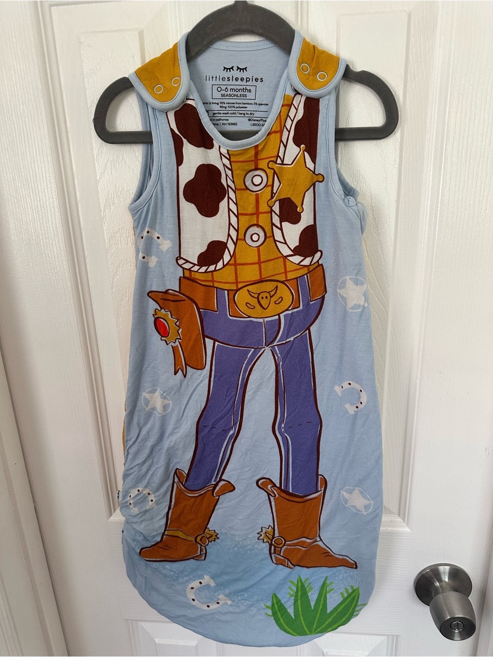 Little Sleepies Blue Cowboy Print Baby Sleep Sack - 0-6 Months